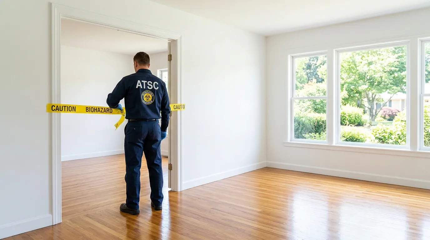 Certified biohazard cleanup crew performing Trauma Scene Cleanup in Maple Glen